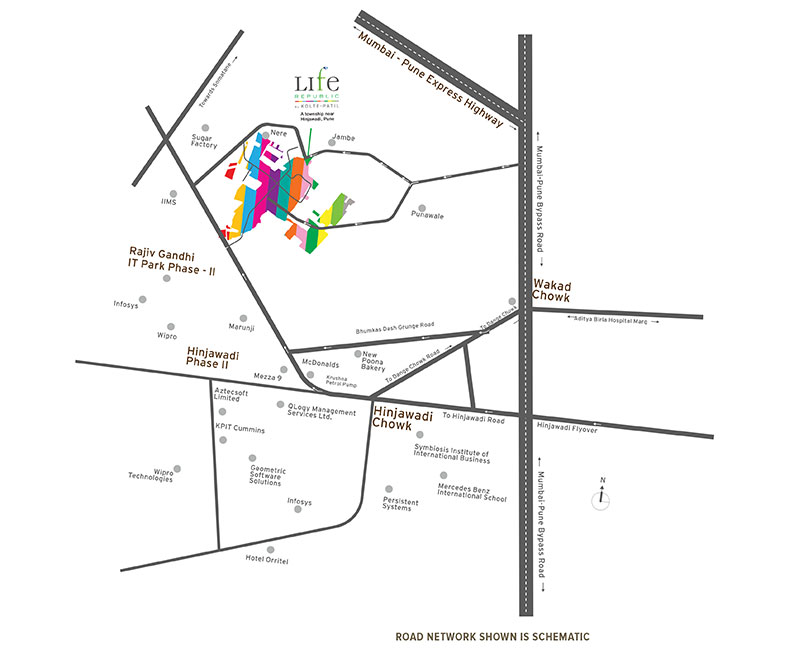 Kolte Patil Life Republic Location Map